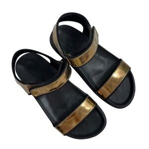 A7EIJE New York Bronze Gold Platform Sandals Women's 9‎ Shoes Strap